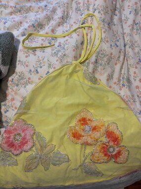 beaded sequin brand new open back top size small